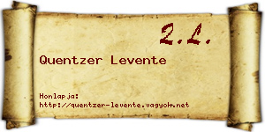 Quentzer Levente névjegykártya