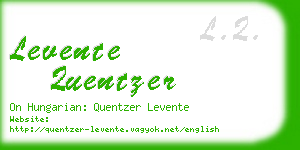 levente quentzer business card